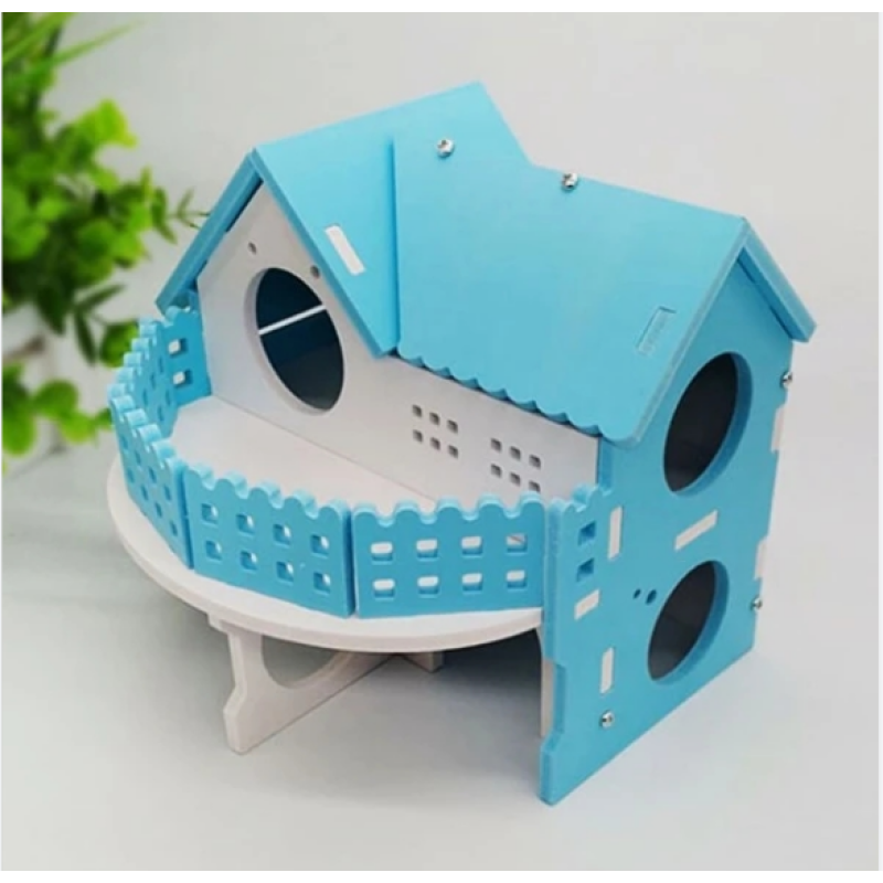 Hamster luxury two-storey villa Golden silk bear pet house Hamster bedroom large ecological board wooden hamster nest