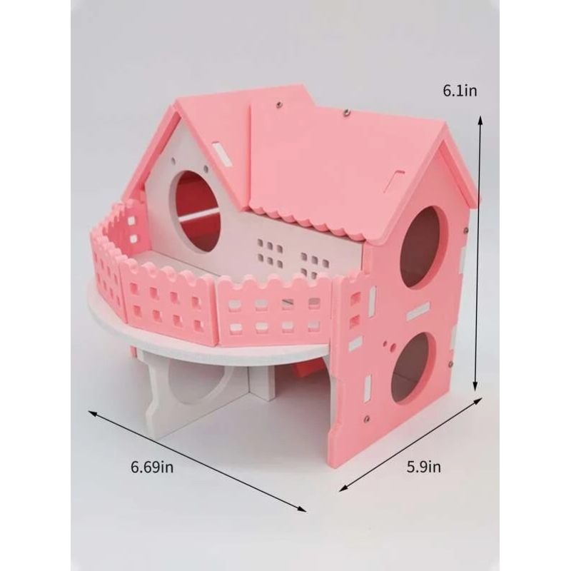 Hamster luxury two-storey villa Golden silk bear pet house Hamster bedroom large ecological board wooden hamster nest