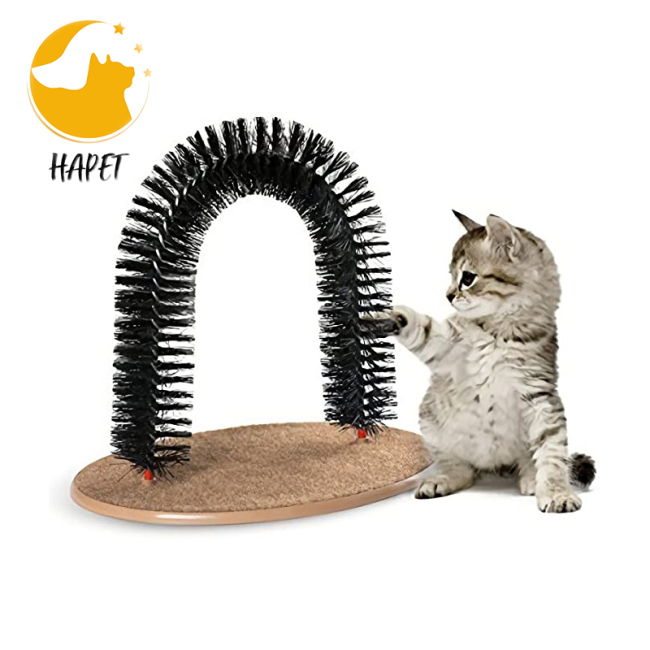 Soft Pet Cat Self Grooming Comb Brush Kitties Cat Arch Self Massage Brush Hair Trimming Brush Cat Scratcher Pet Toy