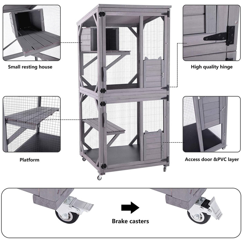 Indoor Large Kitten House Cat Cages Upgraded Resting Box For Cat