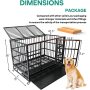 Indestructible Duty Dog Crate Cage Double Door and Removable Tray Design