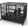 Indestructible Duty Dog Crate Cage Double Door and Removable Tray Design
