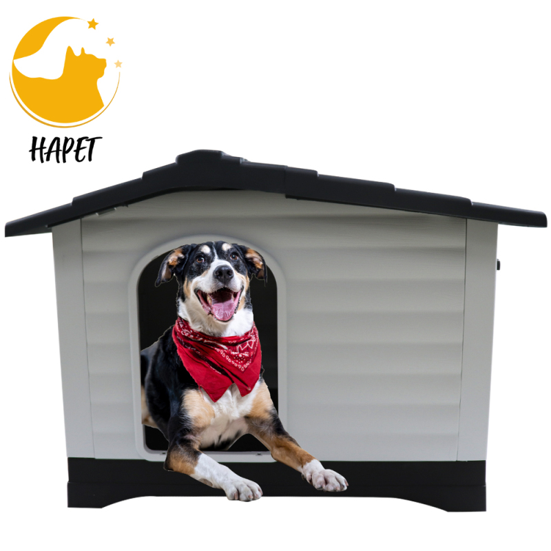 Dog House Pet Shelter with Steel Door Durable Waterproof Outdoor Indoor Kennel