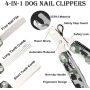 4 in 1 Professional Heavy Duty Metal Dog Cat Nail Trimmer with Nail File Grooming Comb Dog Toenail Clipper Pet Nail Clipper for