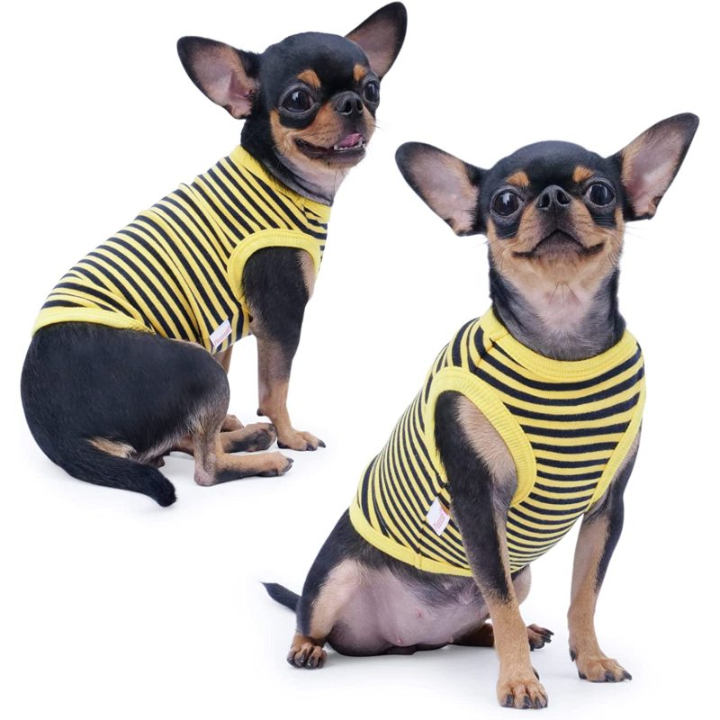 Dog Shirt for Small Dogs, Breathable Stretchy Sleeveless Clothes for Chihuahua, Teacup, Yorkie, Soft Lightweight Cool Pet Tank V