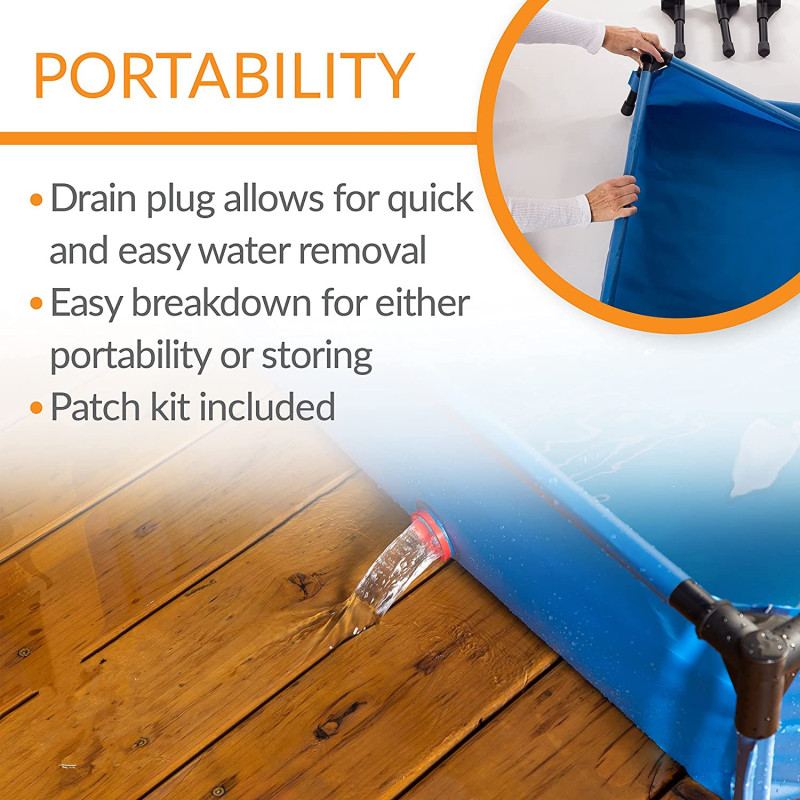Pet Bath Blue Medium Dog Pool For Pet Clear and Swim