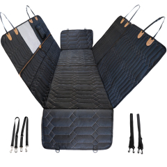 4-in-1 Dog Car Seat Cover Convertible Dog Hammock Scratchproof Pet Car Seat Cover with Mesh Window Nonslip Dog back seat cover