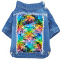 Dog Jean Jacket Blue Denim Bling Sequins  Lapel Vest Coat T-Shirt Cute Girl Boy Dog Puppy Clothes