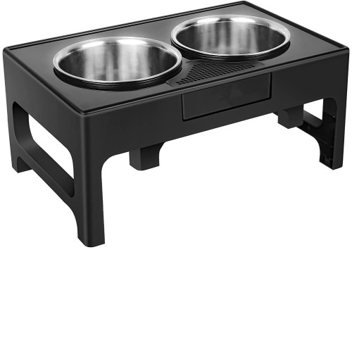 Adjusts to Heights Double Stainless Steel Bowls For Indoor use