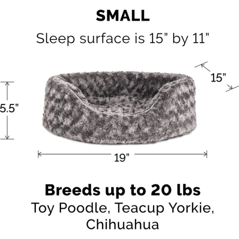 Ultra Plush Oval Bolster Pet Bed Cat Dog Bed Removable Cover Warm Midwest Bolster Pet Beds