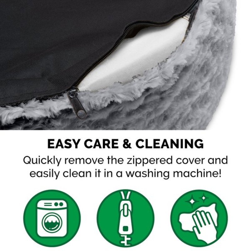 Ultra Plush Oval Bolster Pet Bed Cat Dog Bed Removable Cover Warm Midwest Bolster Pet Beds