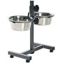 Adjustable Elevated Pet Bowls Stainless Steel Removable Bowls  for Dogs