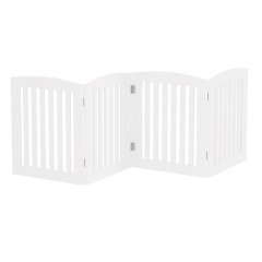 Wooden Freestanding Foldable Pet Gate for Dogs, 24 inch 4 Panels Step Over Fence, Dog Gate for The House, Doorway, Stairs