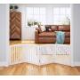 Wooden Freestanding Foldable Pet Gate for Dogs, 24 inch 4 Panels Step Over Fence, Dog Gate for The House, Doorway, Stairs