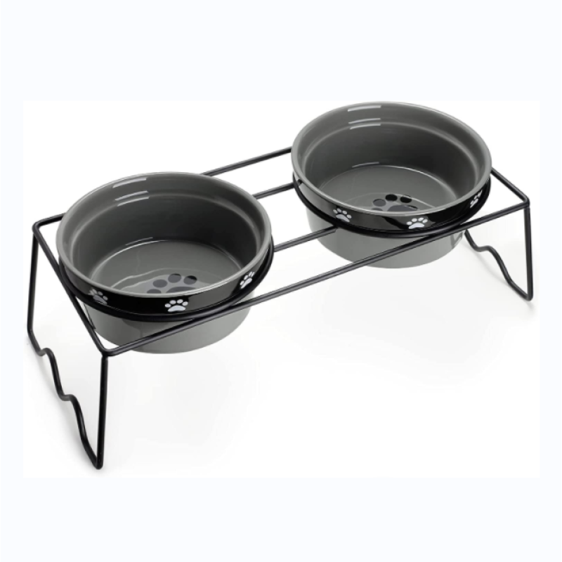 Prevent Neck Pain Elevated Ceramic Cat Bowls  for Food and Water