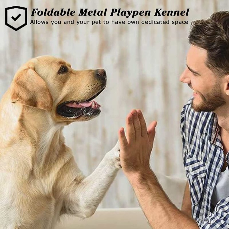 Dog Exercise Pen Metal Portable Dog Playpen for Indoor Outdoor