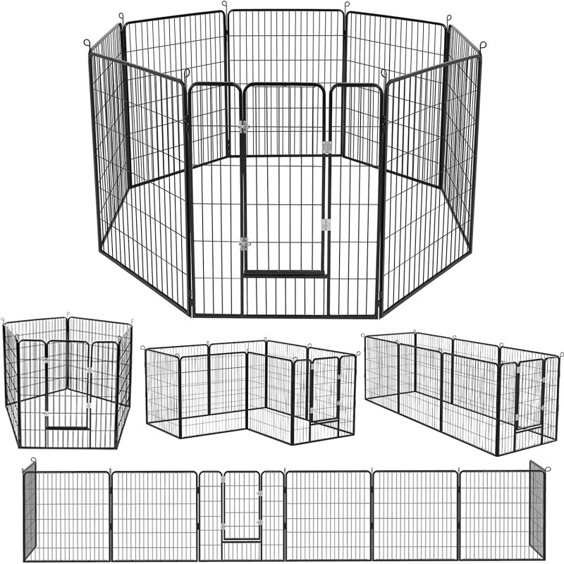 Dog Exercise Pen Metal Portable Dog Playpen for Indoor Outdoor