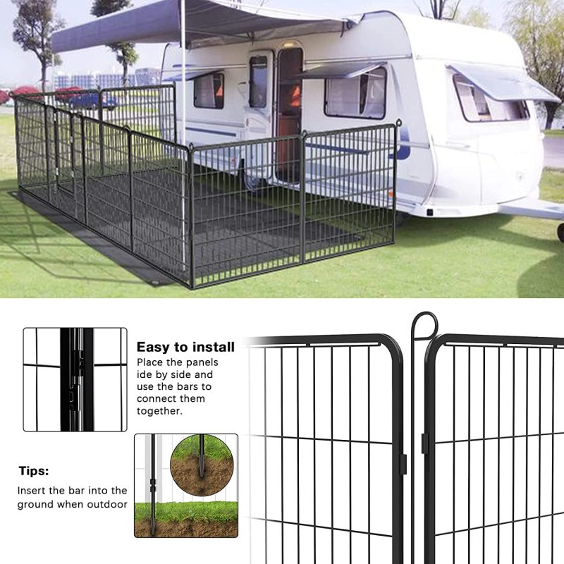Dog Exercise Pen Metal Portable Dog Playpen for Indoor Outdoor
