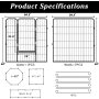 Dog Exercise Pen Metal Portable Dog Playpen for Indoor Outdoor