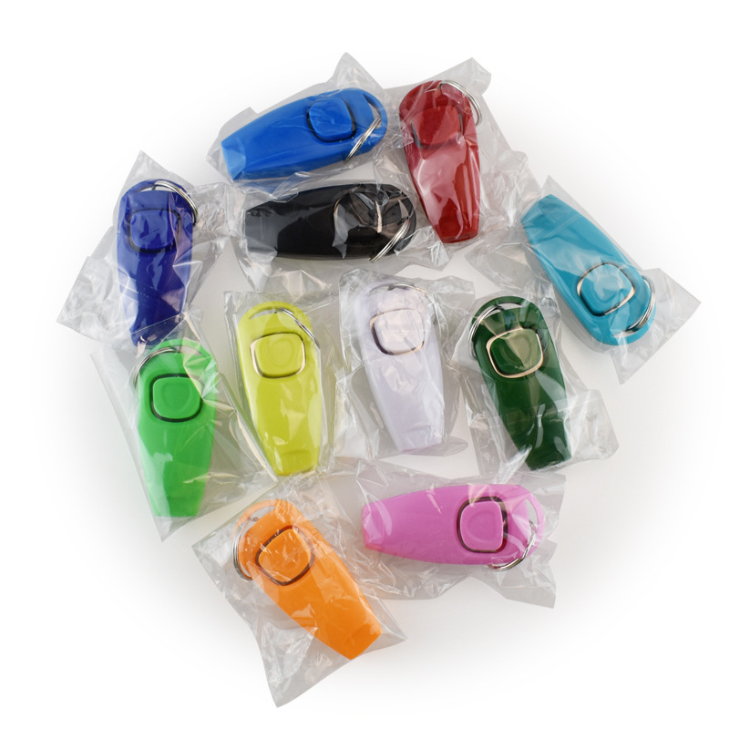 whistle 2 in 1 dog trainer Dog trainer pet training supplies outdoor life saver whistle with key chain