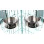 Bunny Feeder with Hook Non Spill Stainless Steel Bowl for Dogs Cats in Crate Cage