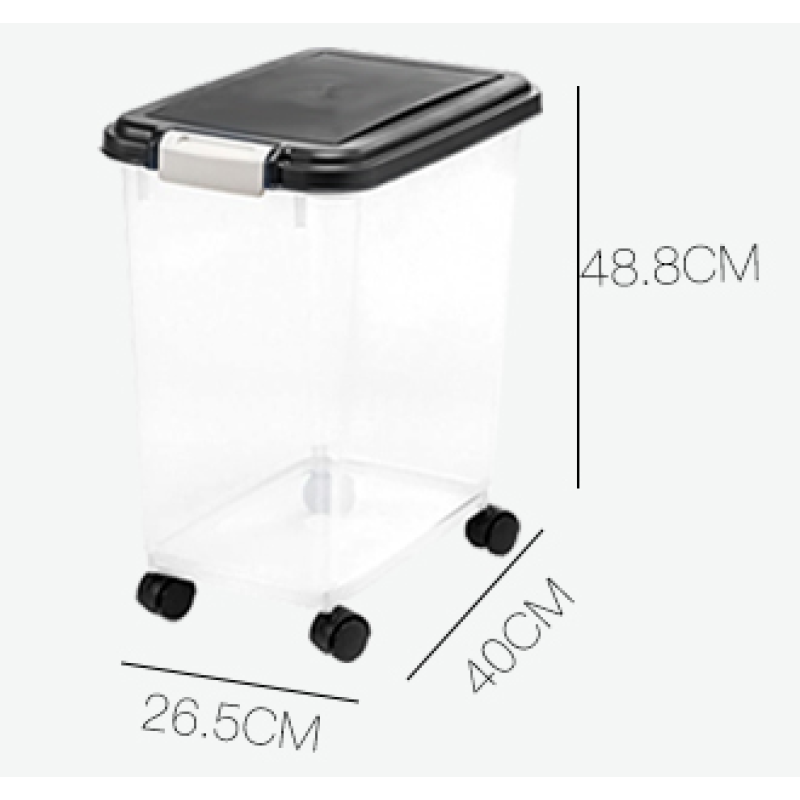 Custom Pet Food Storage Box Dog Cat Food Container Food Storage Box with Wheel