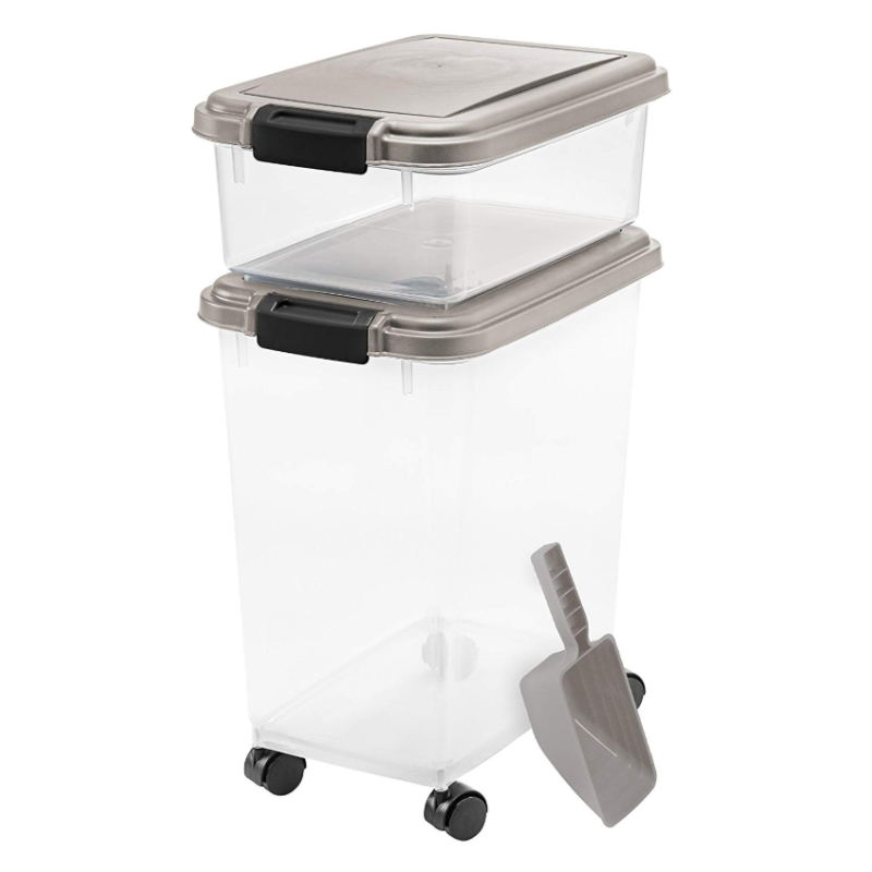 Custom Pet Food Storage Box Dog Cat Food Container Food Storage Box with Wheel