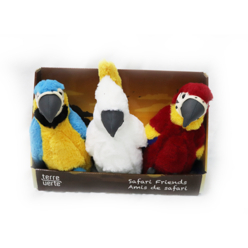 3 Pack Parrot Shape Dog Pet Toy Plush Soft Stuffed Dog Toy Stuffed