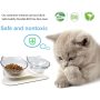 Double Cat Bowl Tilted Platform Cat Feeders Food and Water Bowls,Reduce Neck Pain for Cats and Small Dogs