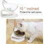 Double Cat Bowl Tilted Platform Cat Feeders Food and Water Bowls,Reduce Neck Pain for Cats and Small Dogs