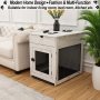 Dog Crate with Storage Drawer&Pad&Tray, Support Wired/Wireless Charging, Furniture Small Kennel Indoor