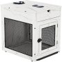 Dog Crate with Storage Drawer&Pad&Tray, Support Wired/Wireless Charging, Furniture Small Kennel Indoor