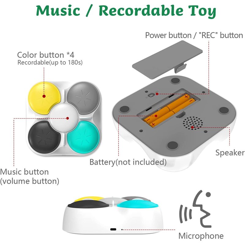 Dog Button for Communication Talking Buttons for Dog Training Voice Recordable Dog Calming Music Player