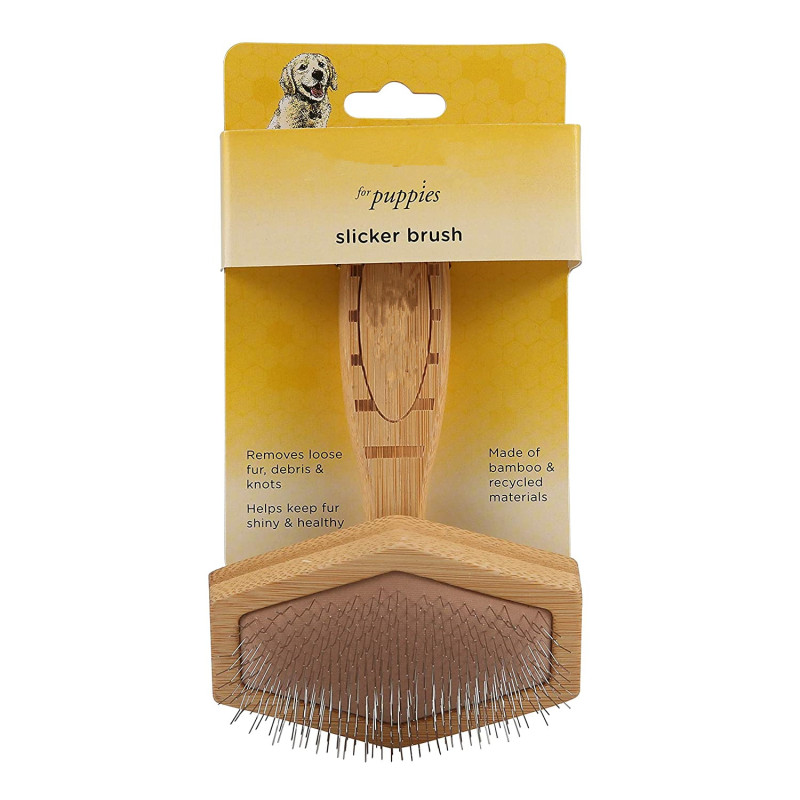 Recycled Materials Puppies Slicker Brush Dog Brush Made of Bamboo