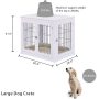 Wooden Wire Pet Kennels with Double Doors Dog House Furniture Style Dog Crate End Table with Cushion