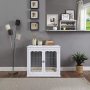 Wooden Wire Pet Kennels with Double Doors Dog House Furniture Style Dog Crate End Table with Cushion
