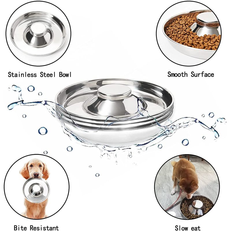 Food Feeding Weaning Stainless Steel Puppy Bowl for Medium Pets