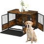 Adjustable Feet Dog Cage Furniture with Removable Tray