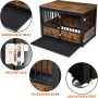 Adjustable Feet Dog Cage Furniture with Removable Tray
