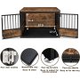 Adjustable Feet Dog Cage Furniture with Removable Tray