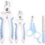 Mudder 4 Pieces Dog Nail Clippers Kit Dog Cat Pets Nail Clippers and Trimmers with Safety Guard to Avoid Over Cutting and Nail