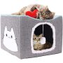 Removable Sisal Rope Cat Scratcher Cat Cave House Fold able Fluffy Ball Hanging for Kitty Play