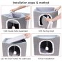 Removable Sisal Rope Cat Scratcher Cat Cave House Fold able Fluffy Ball Hanging for Kitty Play
