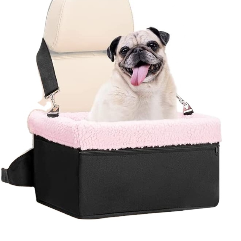 Puppy Car Seat Upgrade Deluxe Portable Pet Dog Booster Car Seat with Clip-On Safety Leash,Perfect for Small Pets