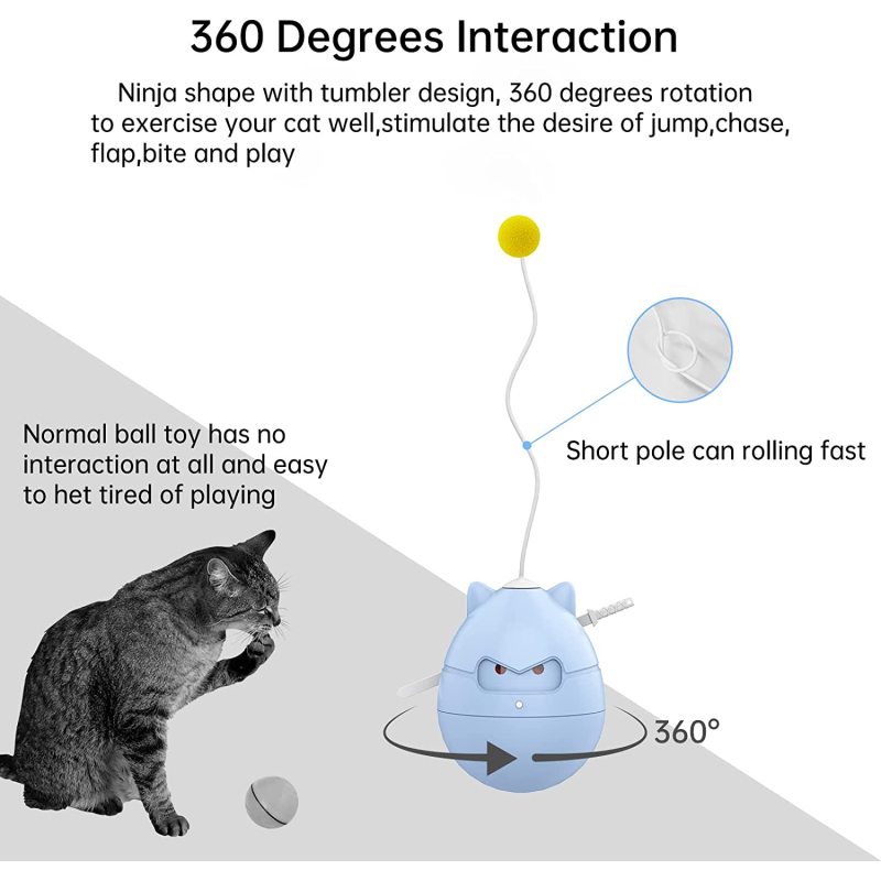 Automatic Indoor Interactive Cat Ball Toy Activated Rotating Ball Timing Motion Ball for Pet Cats