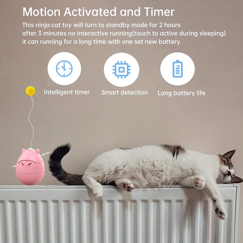 Automatic Indoor Interactive Cat Ball Toy Activated Rotating Ball Timing Motion Ball for Pet Cats