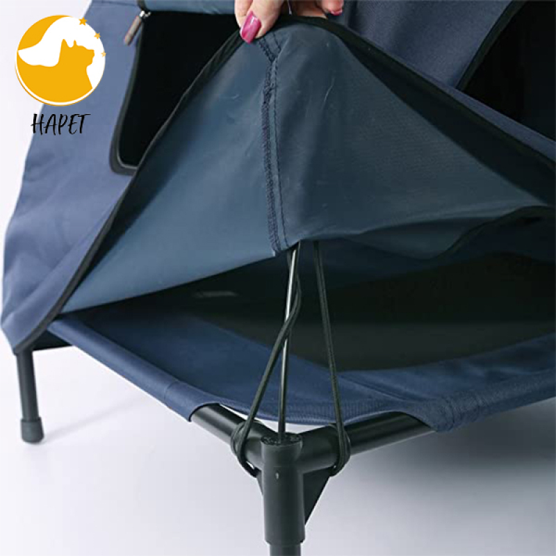 Elevated Dog Cot with Canopy, Durable 1680D Oxford Fabric Pet Bed for Indoor and Outdoor Use
