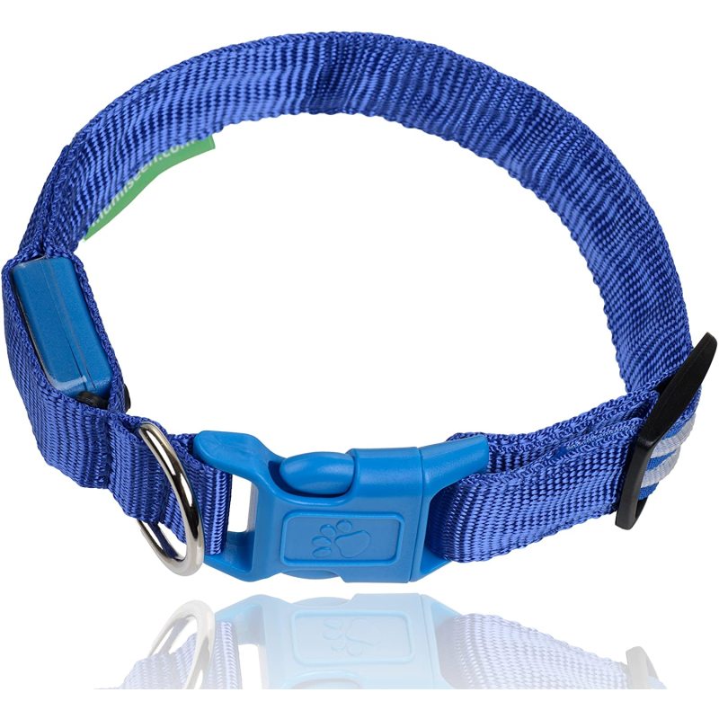 OEM LED Dog Collar Water Resistant Reflective Super Bright Flashing Nylon USB Rechargeable Safety Pet Collar