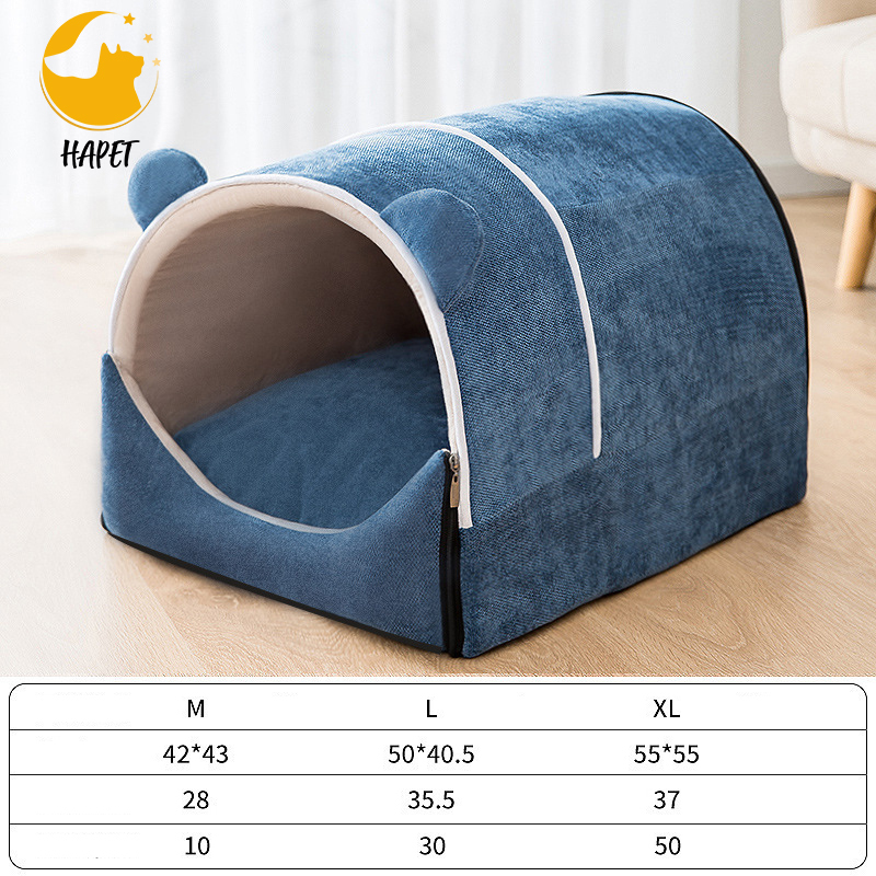 Self-Warming Foldable Cave House Nest Pet Sleeping Bed for Cats and Small Dogs