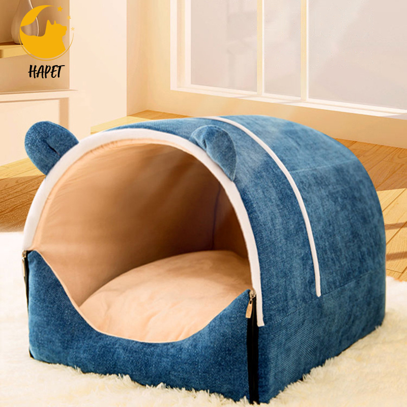 Self-Warming Foldable Cave House Nest Pet Sleeping Bed for Cats and Small Dogs